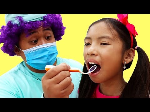 Wendy and Alex Pretend Play Going to the Dentist | Kids Eat Candy and Brush Teeth