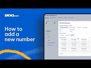 800.com Number Setup Guide | Add a New Number