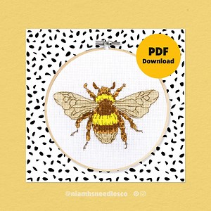 Cross Stitch Bumble Bee Pattern | Digital Download PDF Instructions | Cute Animal Cross Stitch Template | Niamhsneedlesco - Etsy UK