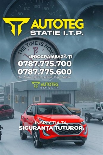 🔧 Stația ITP AUTOTEG – Cea mai rapidă stație ITP! Servicii Complete pentru Siguranța Ta pe Drum! 🚗✅ Bine ai venit la AUTOTEG, locul unde siguranța și profesionalismul se întâlnesc! Oferim inspecții tehnice periodice rapide și eficiente pentru: ✅ Autoturisme 🚗 ✅ Autoutilitare 🚚 ✅ Motociclete 🏍️ ✅ Remorci & Rulote 🚛🏕️ ✅ Taxi & Școli de șoferi 🚕🚦 🔍 De ce să alegi stația noastră ITP? ✔️ Echipamente moderne pentru verificări precise ✔️ Personal calificat și autorizat ✔️ Servicii rapide, făr