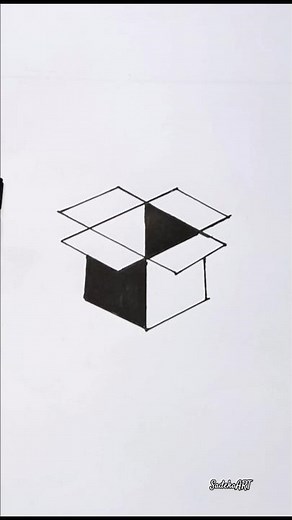 Amazing 3D Box Drawing Illusion 😲 Easy Trick #shorts