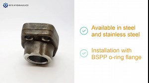 3/4''BSPP SAE 4-bolt Threaded Flange 6000 PSI Steel ISO 6162-1 Flat Face Code 62