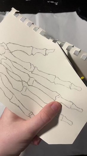 Linoleum Block Stamp featuring Skeleton Hand