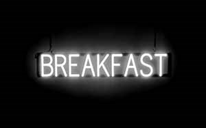 SpellBrite BREAKFAST Sign | Brunch-Related Sign with Neon Look, White LED Light Source | 35.0" x 6.3"