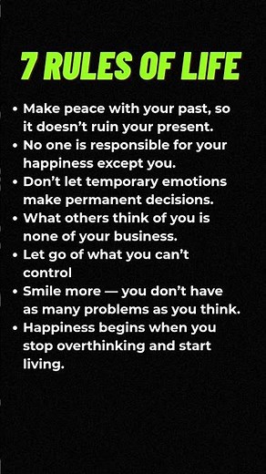 7 Rules of Life | #lifelessons #quotes