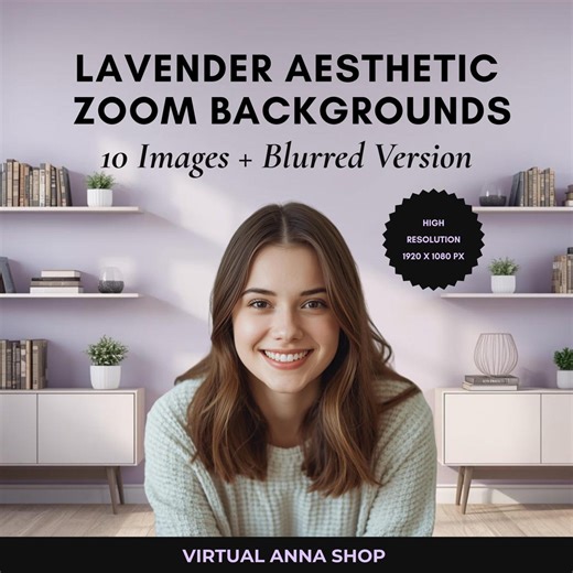 Minimal Bookshelf Zoom Backgrounds. Lavender Aesthetic Virtual Backgrounds. Home Office Zoom Background (digital Download) - Etsy