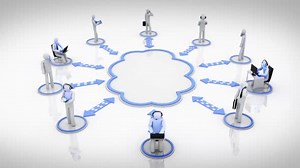 Animation representing the cloud computing concept.