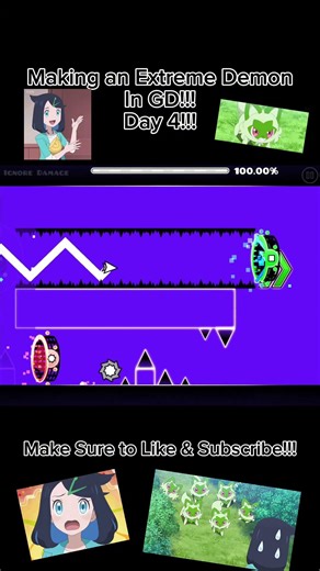 Creating an Extreme Demon in Geometry Dash!!! : Day 4!!! #gd #geometrydash #platformer