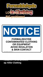 Formaldehyde is used to enhance wrinkle resistance in clothing and textiles, especially those made of cotton. Formaldehyde is said to make fabrics easier to care for, extend their lifespan, and help fabrics retain color.⁠ .⁠ All of that sounds good, except that formaldehyde is an extremely toxic chemical, which requires strict handling and disposal procedures, and readily absorbs through the skin and through inhalation. At low doses it is an irritant to skin and the respiratory tract, and at hig