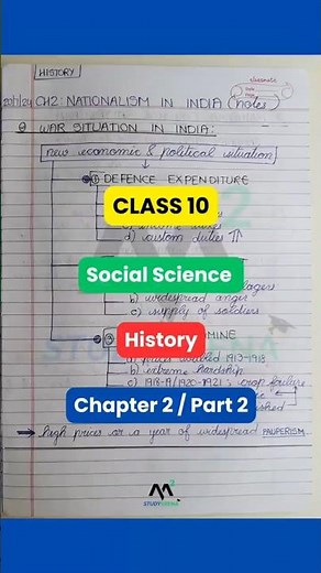 Class 10 SS - History CH. 2 / Part 2 Study Notes #notes #study