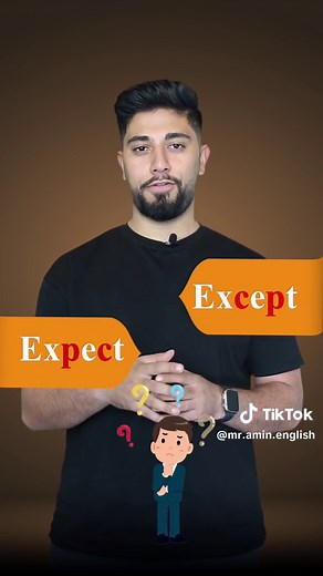 🔻 - What is the difference between expect and except? - Don’t forget to follow and like 😍 - #mraminenglish #english #duhok #zaxo #akre #like #explor #explore #kurd