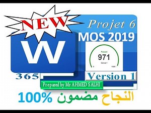 MOS word 2019 (365) Projet 6 Version 1