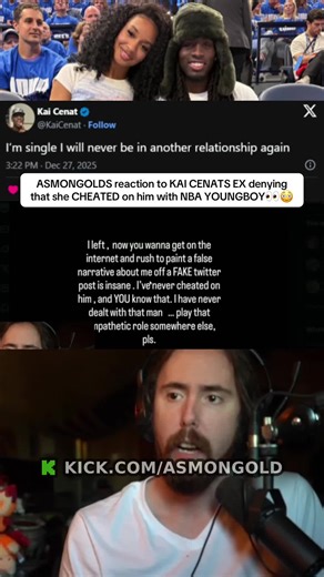 Asmongold Reacts to Kai Cenat's Ex Denying Infidelity