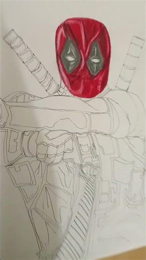Dead pool drawing (in production) part 1 #trolledit #drawing