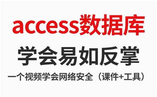 2024最细网络安全access数据库教程！从0基础小白到黑客大神只要这套就够了！