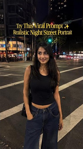 Viral Night Street Portrait Prompt | Realistic Urban Photography AI