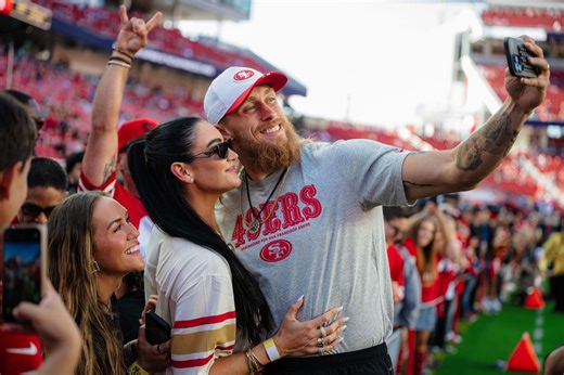 George Kittle recalls proposing to wife Claire while dealing with a sprained knee