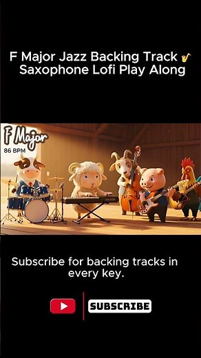 Smooth Jazz Backing Track in F Major | Lofi Jazz Play Along | Saxophone Practice Jam (86 BPM) Short