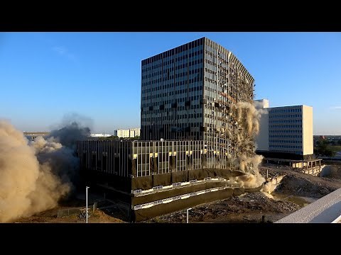 IMPLOSION | Paul M. Bass Administrative Complex | 4K VIDEO