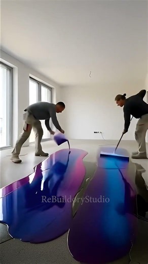 Insane Galaxy Epoxy Floor Transformation 🌌 | Satisfying Timelapse Installation #shorts #shortvideo