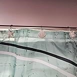 Seashell Shower Curtain Hooks，12PCS Anti Rust Decorative Resin Hooks for Bathroom, Baby Room, Bedroom, Living Room Decor (White Seashell)