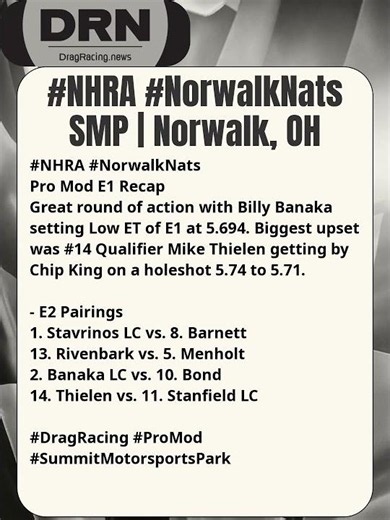 #NHRA #NorwalkNats Pro Mod E1 Update