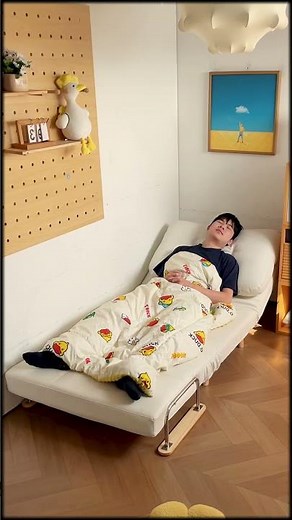 Compact Multi Functional Sofa Bed with Adjustable Backrest and Hidden Footrest #furniture #sofa