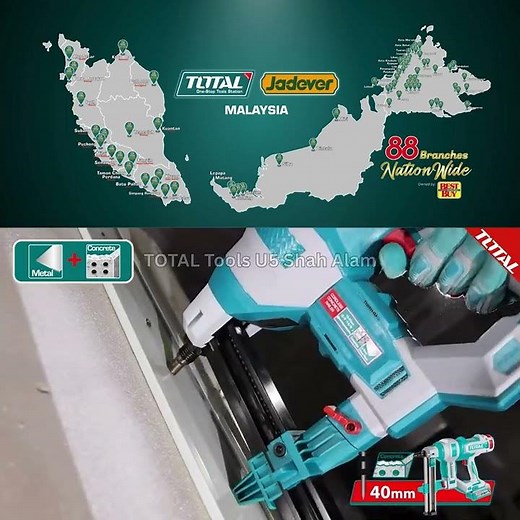 TOTAL Tools P20s 20V series BL motor Cordless concrete nailer 19mm~40mm ( Full Set ) - TCNLI9008