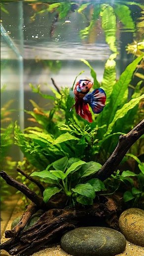 Breathtaking Koi Galaxy Betta in a Natural Planted Tank #betta
