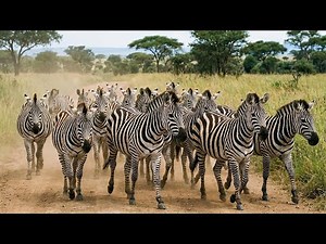 Beautiful wild zebras on the African grasslands - Horse neighing - Horse videos