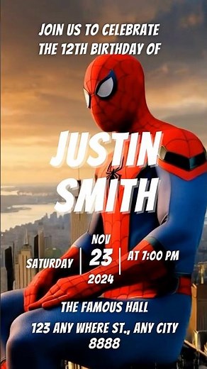 Epic Spider-Man Birthday Invitation for Kids | Spidey Themed Bday Party Digital Invitation
