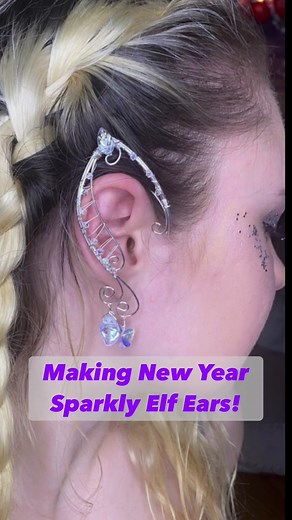 Heres how i made a pair of sparkly silver elf ears! I came up with this design on rhe spot :) #cosplay #cosplaytutorial #lotr #lotrcosplay #fairy #fairycore #elf #elfgirl #elfears #fairyears #fairytale #fantasy #diy #crafts #sparkly #handmadejewelry #ravegirl #raveaccessories #ravejewelry #ravefairy #wirewrap #wirewrapping #wirework #butterflyaesthetic #crystals