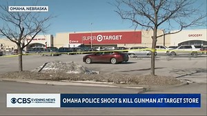 11K views · 124 reactions | There were some terrifying moments today for shoppers and workers at a Target store in Omaha, Nebraska when a man allegedly armed with an AR-15 rifle opened fire. Police responded quickly to the scene and shot him dead. No one else was injured. | CBS Evening News | Facebook