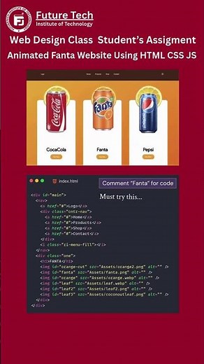 Animated Fanta Website Using HTML, CSS & JavaScript | Student Web Design Project