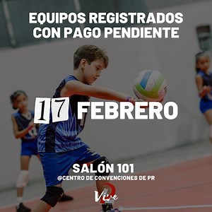 Equipos inscritos en el Power League Volleyball Championship 2024, con pagos por completar para poder finalizar su registro, nos vemos en el salón 101 del Centro de Convenciones el sábado 17 de febrero. 🔥🏐 #tulegadoVIVE #powerleaguepr #freeyourpower | Power League