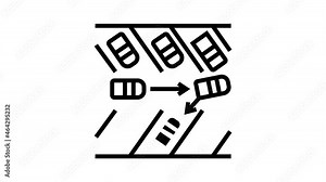 diagonal parking animated line icon. diagonal parking sign. isolated on white background