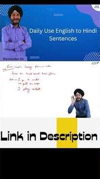 Daily Use English to Hindi Sentences