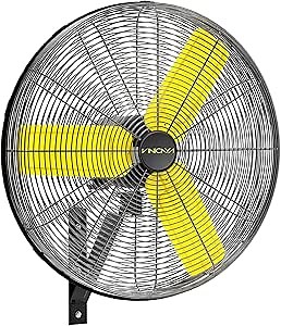 24 Inch Industrial Wall Fan Oscillating, 7800 CFM Commercial Metal Wall Mount Fans with Poweful Motor, 3 Speed, Heavy Duty Indoor for Warehouse, Workshops, and Garage, UL Listed