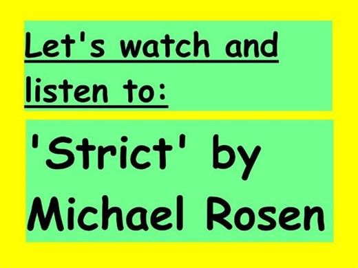 Michael Rosen’s “Strict”: Explore Mood, Tone, and Performance – Poetry Analysis & Discussion | Teaching Resources