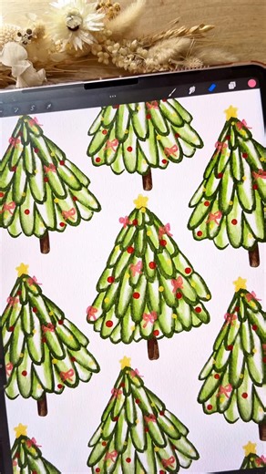 Brush with Bree | Procreate Brushes & Digital Art on Instagram: "Learn how to draw an easy Christmas tree on procreate with this beginner digital art procreate tutorial 🎄🌲🎄 Watch me draw a Christmas tree using our realistic watercolour brushes for procreate. They are perfect for digital artists, procreate beginners who are looking for realistic brushes, natural watercolor textures, and easy digital drawing brushes for your ipad. What im using: 🎨 the brushes and canvas are part of the realist