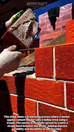 Perfect Brick Mortar Trick! Fast Masonry Tool #construction #bricklaying #tools