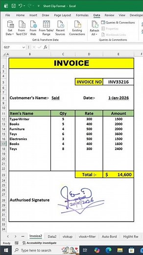 Create Professional Invoice in Excel | Easy Tutorial