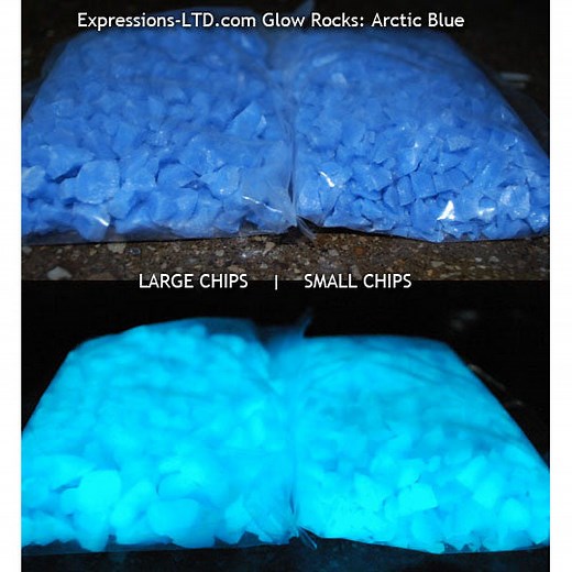 Glow In The Dark Rocks Glass Aggregate - Photoluminescent