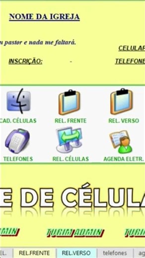 PLANILHA DE CELULAS GRATIS, MEMBROS CELULAR IGREJA GRUPOS PEQUENOS TURIM ADMIN