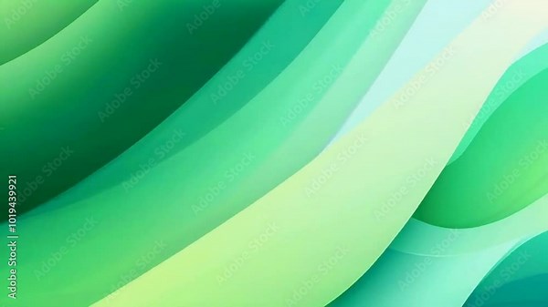 Abstract green gradient design with smooth curves and layers.
