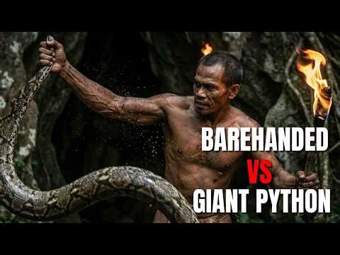 Hunting a Giant Python BAREHANDED in a Dark Cave|Agta Tribe Documentary