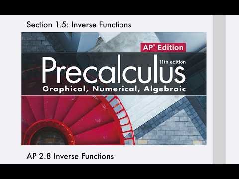 Inverse Functions (Section 1.5/AP 2.8)