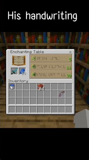 #his hand writing is this #minecraft #subscribe
