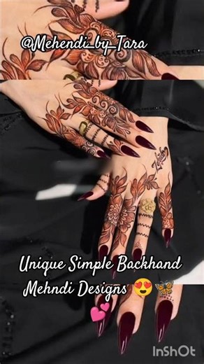 Unique Simple Backhand Mehndi Designs 😍💕|Latest Trending Stylish Mehendi #mehndi#henna#shorts#viral