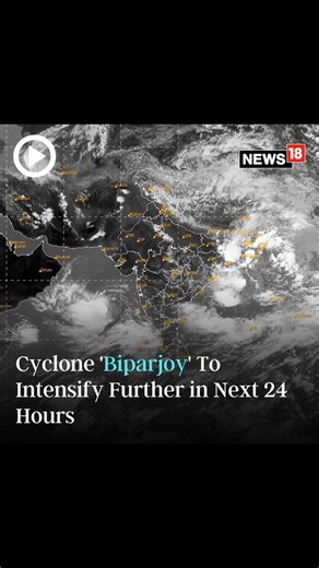 The very severe cyclonic storm ‘#Biparjoy’ is expected to intensify further today and move nearly north-northeastwards over the course of two days, says IMD #CycloneBiparjoy #Cyclone https://www.news18.com/india/cyclone-biparjoy-intensify-further-very-severe-storm-arabian-sea-mumbai-gujarat-kerala-karnataka-landfall-8043883.html | News18 | Facebook